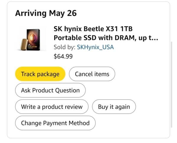 Sk hynix x31 외장 ssd 1tb 65불 직배무료