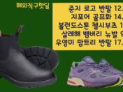 준지 로고 반팔 12.8만원, 지포어 골프화 14.3만원, 블런드스톤 첼시부츠 17만원, 살레해 뱀버리 뉴발 991v2, 우영미 팜트리 반팔 17.5만원